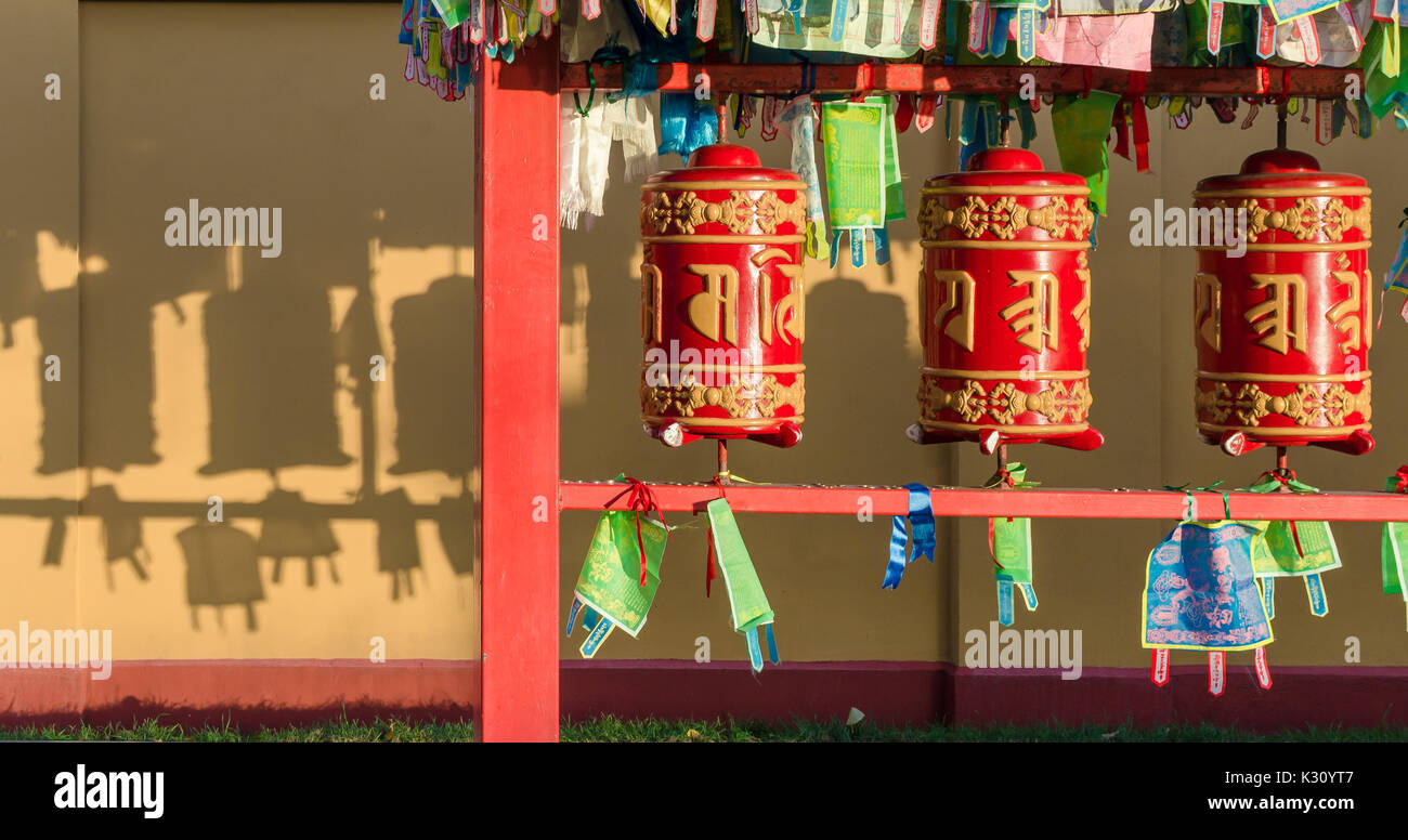 Buddhist prayer wheels Stock Photo Alamy