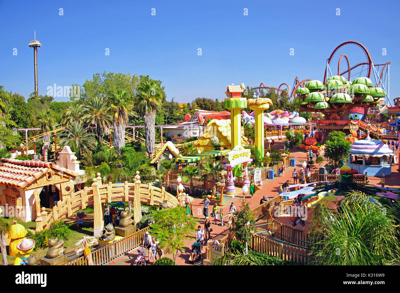 SesamoAventura, PortAventura Theme Park, Salou, Costa Daurada, Province of Tarragona, Catalonia, Spain Stock Photo