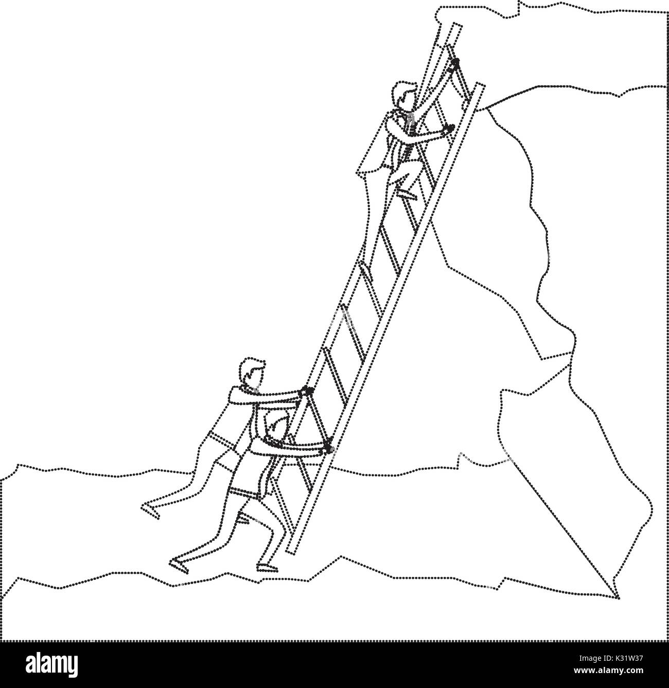 Man Climb Stairs Silhouette High Resolution Stock Photography and