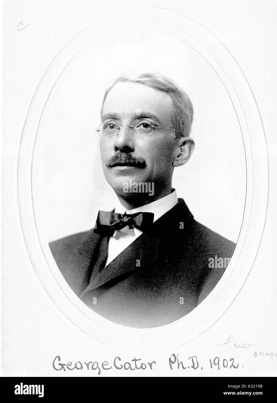 Portrait of George Cator, an economist and Ph.D. recipient from Johns Hopkins University in Baltimore, Maryland, 1920. Stock Photo
