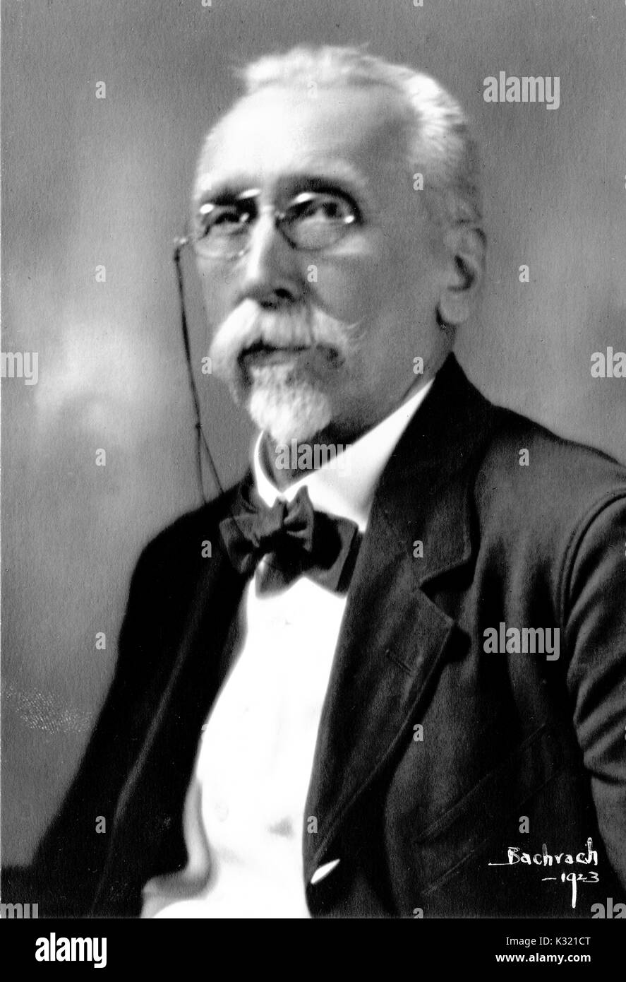 Portrait photograph of German linguist Hermann Collitz, during his time as a Germanic studies chair at Johns Hopkins University in Baltimore, Maryland, 1923. Stock Photo