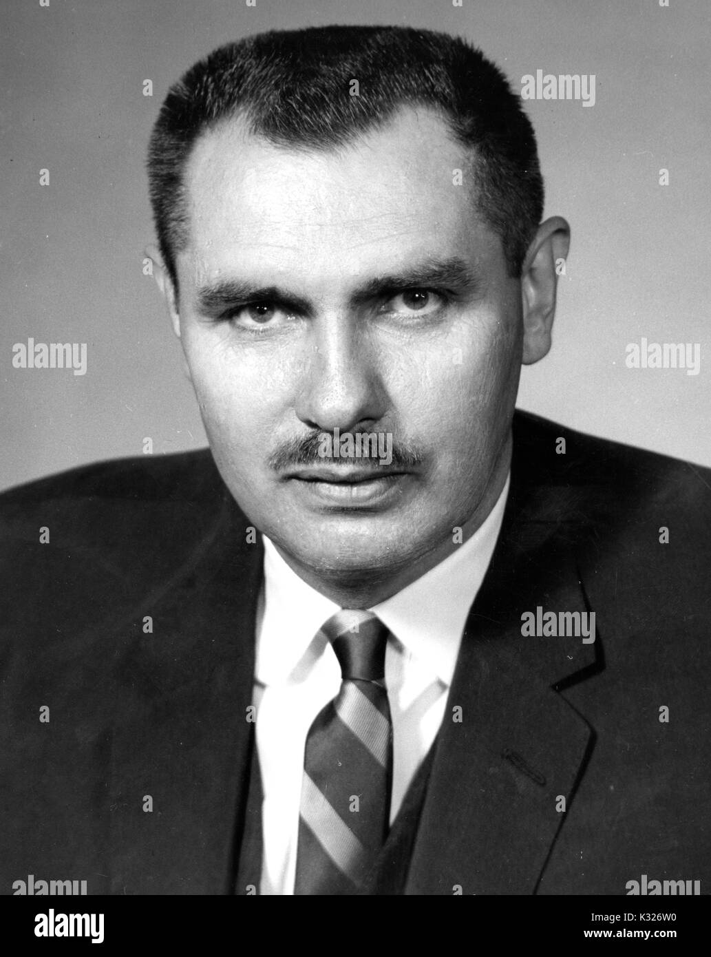 Chest up portrait of US diplomat Hermann Frederick Eilts, 1965. Stock Photo