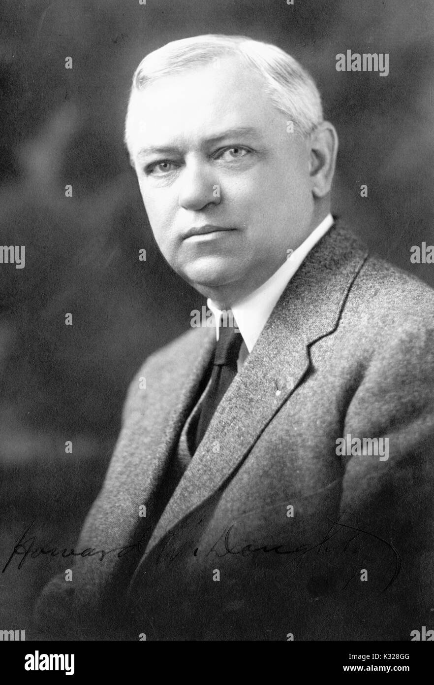 Half-length sitting portrait of chemist Howard Waters Doughty, 1926. Stock Photo
