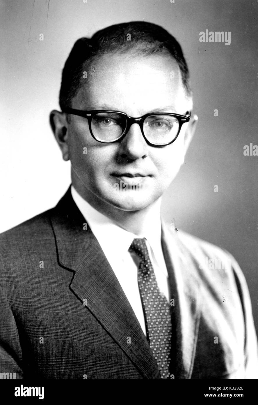 Portrait of American historian and biographer David Herbert Donald, 1952. Stock Photo