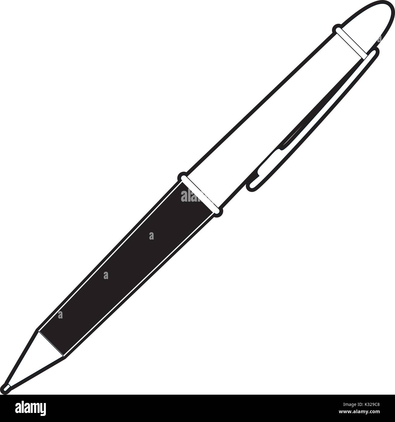 pen icon black silhouette and thick contour Stock Vector Image & Art ...