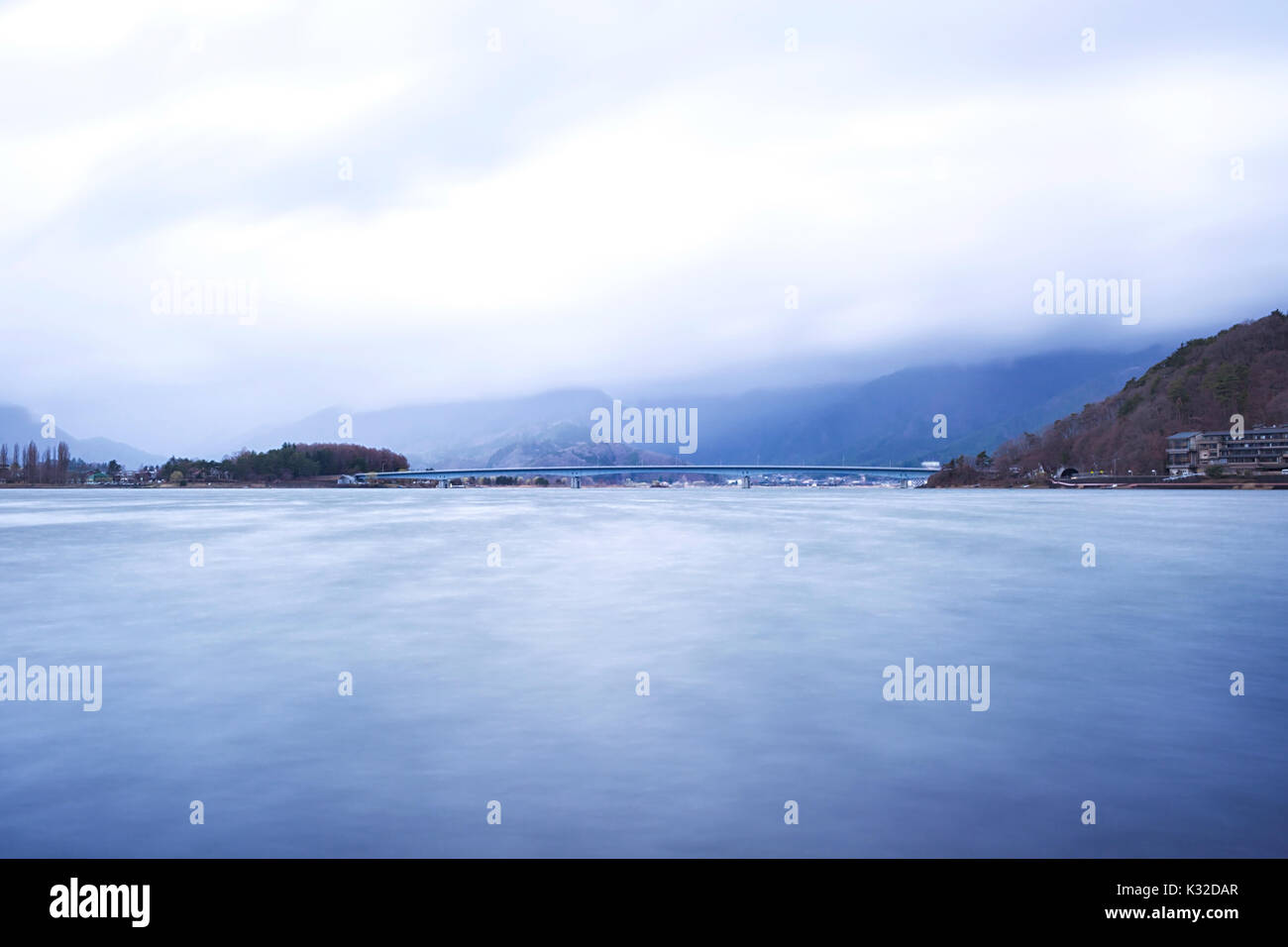 Landscape of Kawaguchi lake Stock Photo