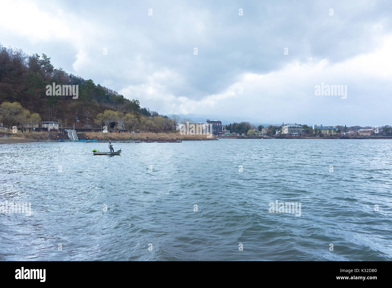 Landscape of Kawaguchi lake Stock Photo