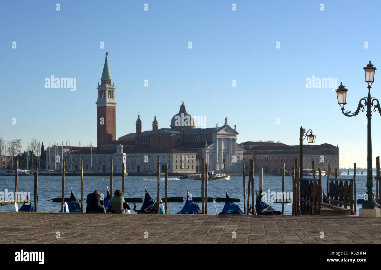 the Cathedral of San Giorgio in front of Piazza San Marco in Venice Stock Photo