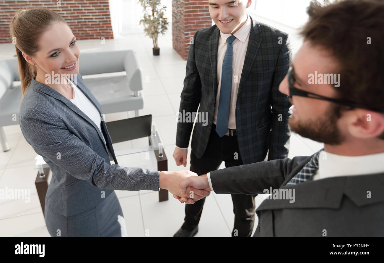 business concept.handshake Manager and client Stock Photo - Alamy