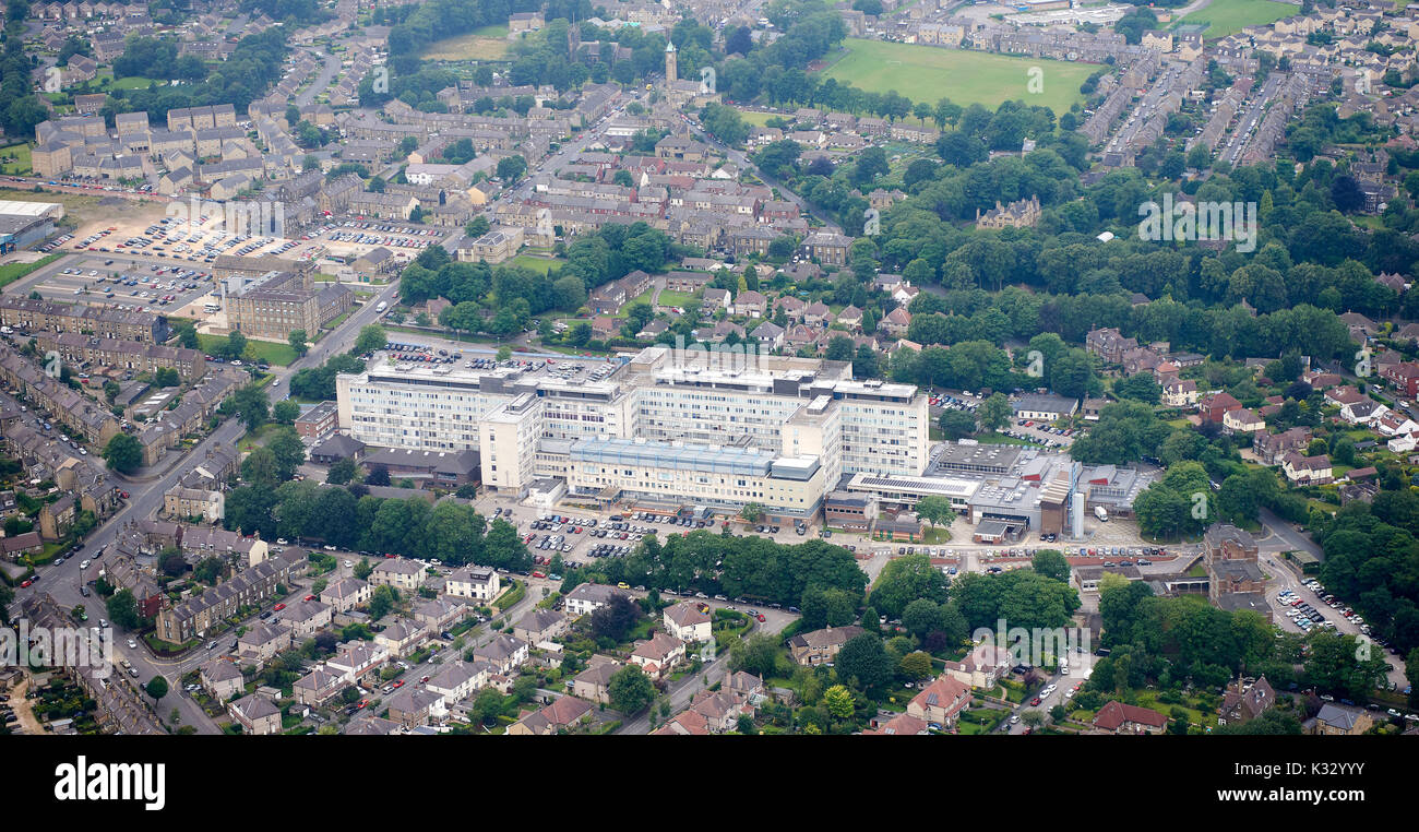 An aerial view of Huddersfield Royal Infirmary, West Yorkshire