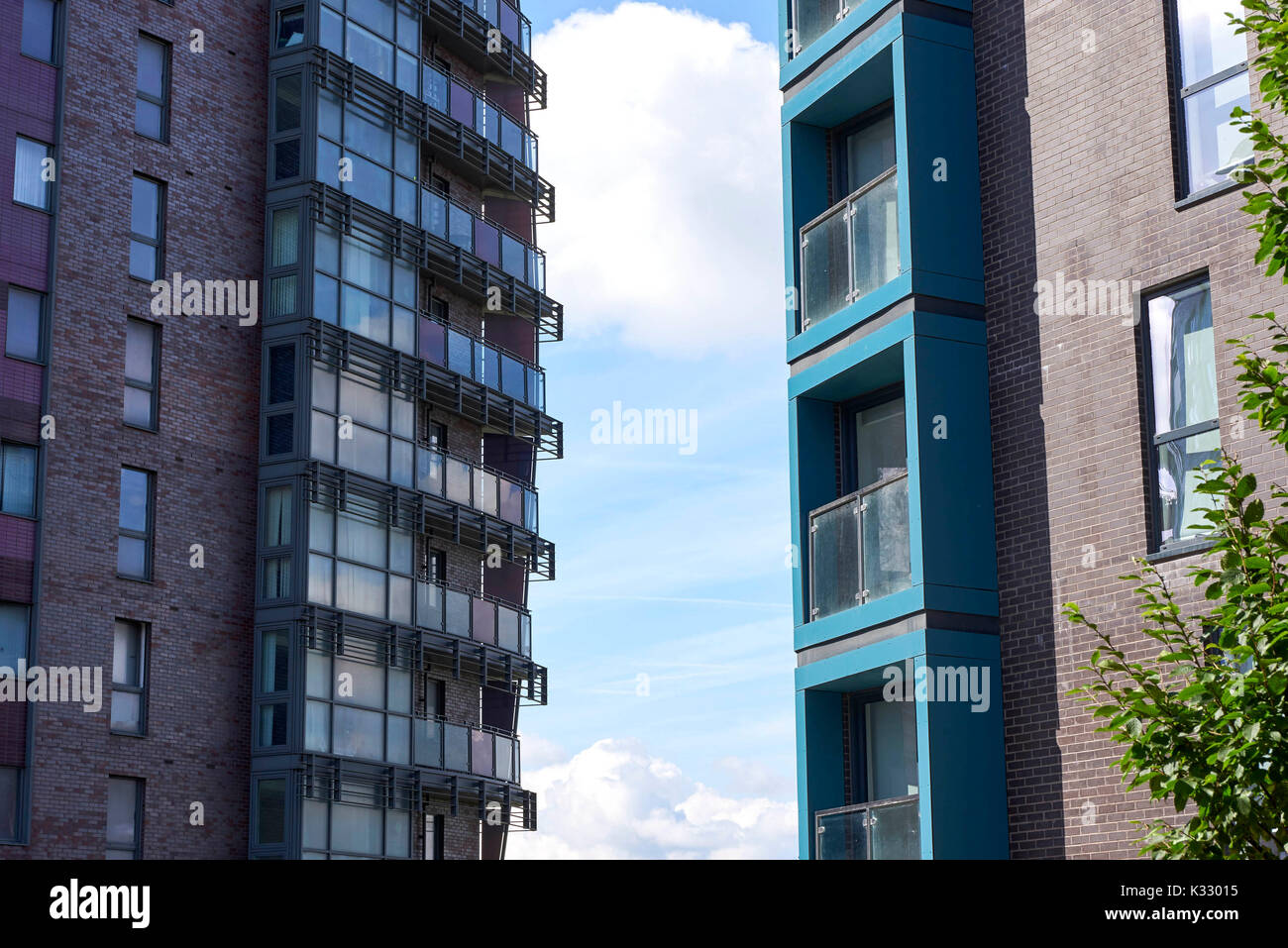 Apartment living, Leeds, West Yorkshire, Northern England, UK Stock Photo