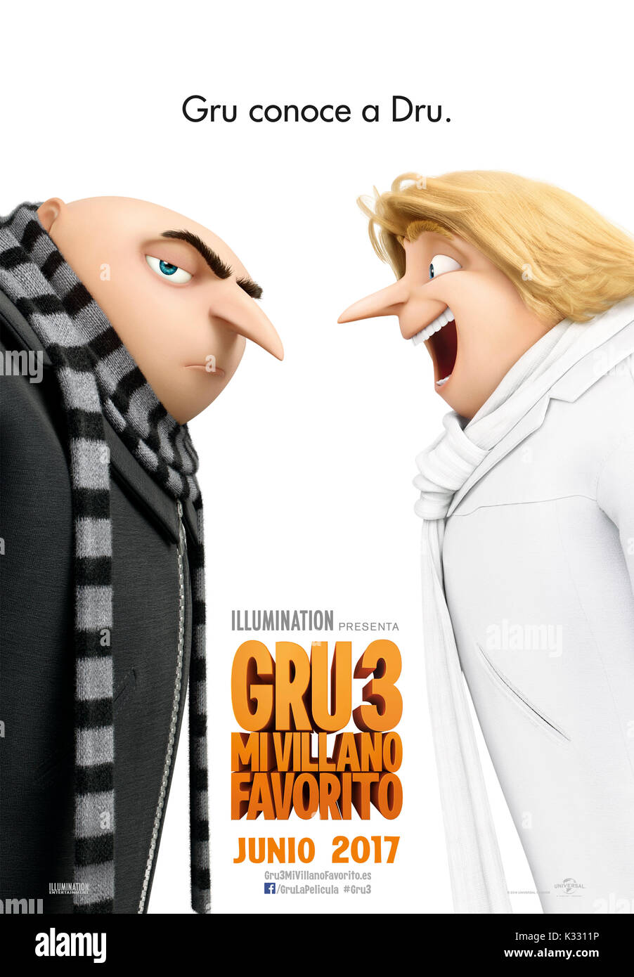 RELEASE DATE: June 30, 2017 TITLE: Despicable Me 3 STUDIO: Universal Pictures DIRECTOR: Kyle Balda, Pierre Coffin PLOT: Gru meets his long-lost charming, cheerful, and more successful twin brother Dru who wants to team up with him for one last criminal heist STARRING: Steve Carell as Gru / Dru (voice). (Credit Image: © DreamWorks Animation/Entertainment Pictures) Stock Photo