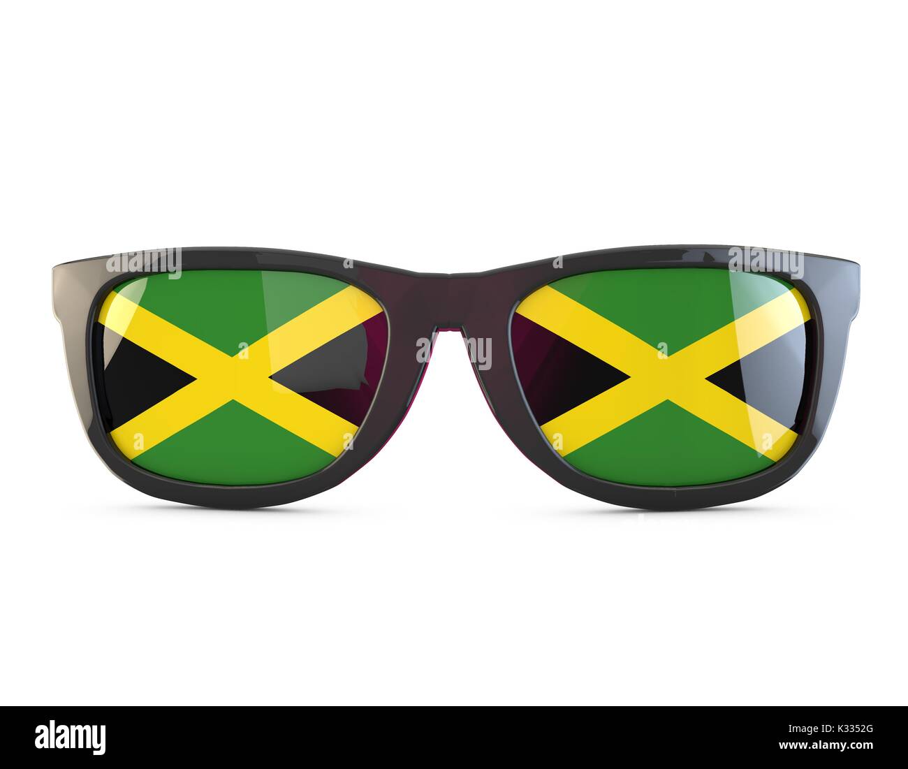 Jamaica flag sunglasses. 3D Rendering Stock Photo Alamy