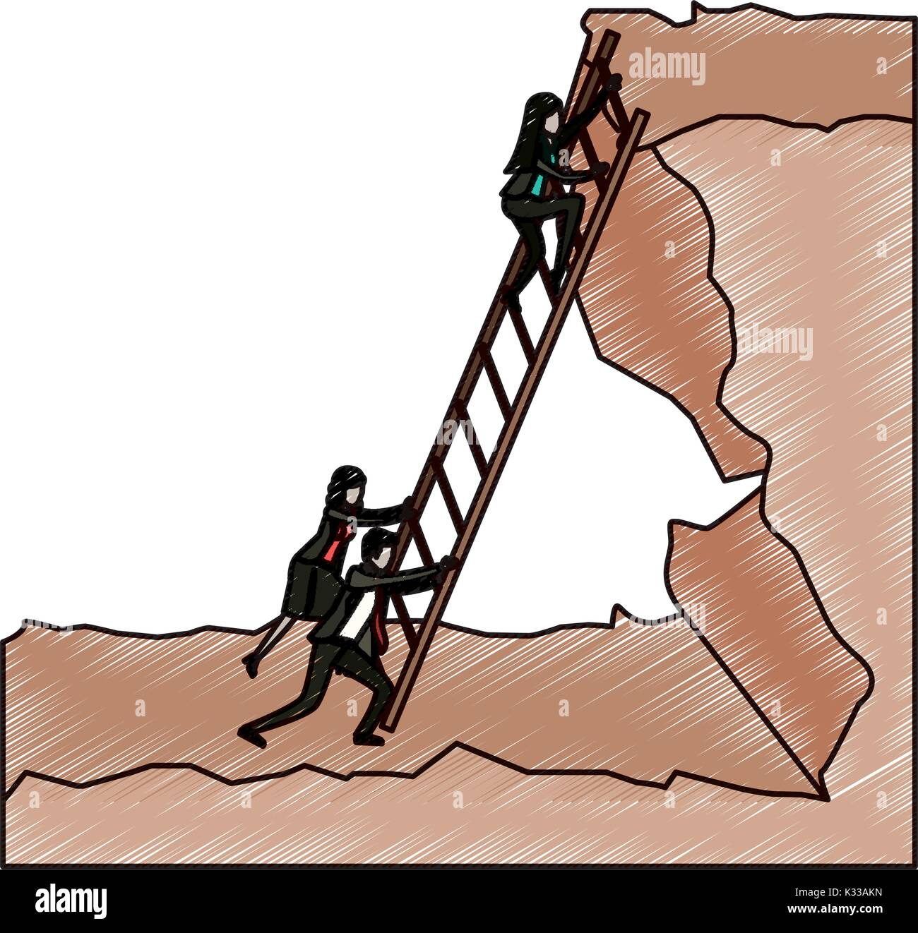 Man Climb Stairs Silhouette High Resolution Stock Photography and