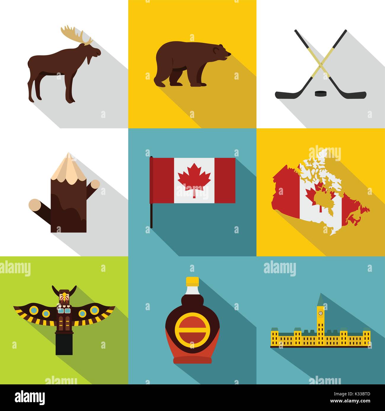 Canada icon set, flat style Stock Vector Image & Art - Alamy