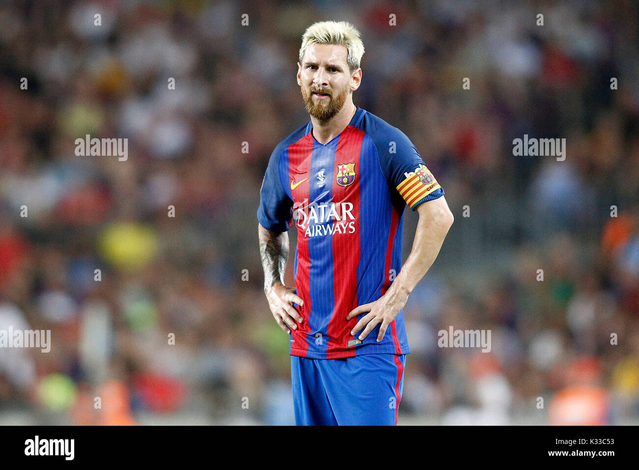 FC Barcelona's Leo Messi. The Argentine player is a soccer star in Spain  and the world. Considered the best of all time, along with Pele and  Maradona Stock Photo - Alamy