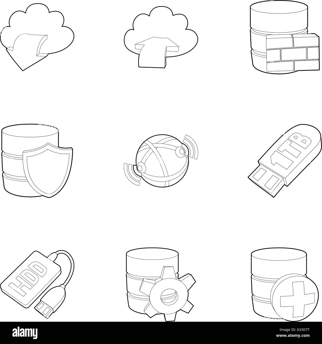 Safe storage icons set, outline style Stock Vector Image & Art - Alamy