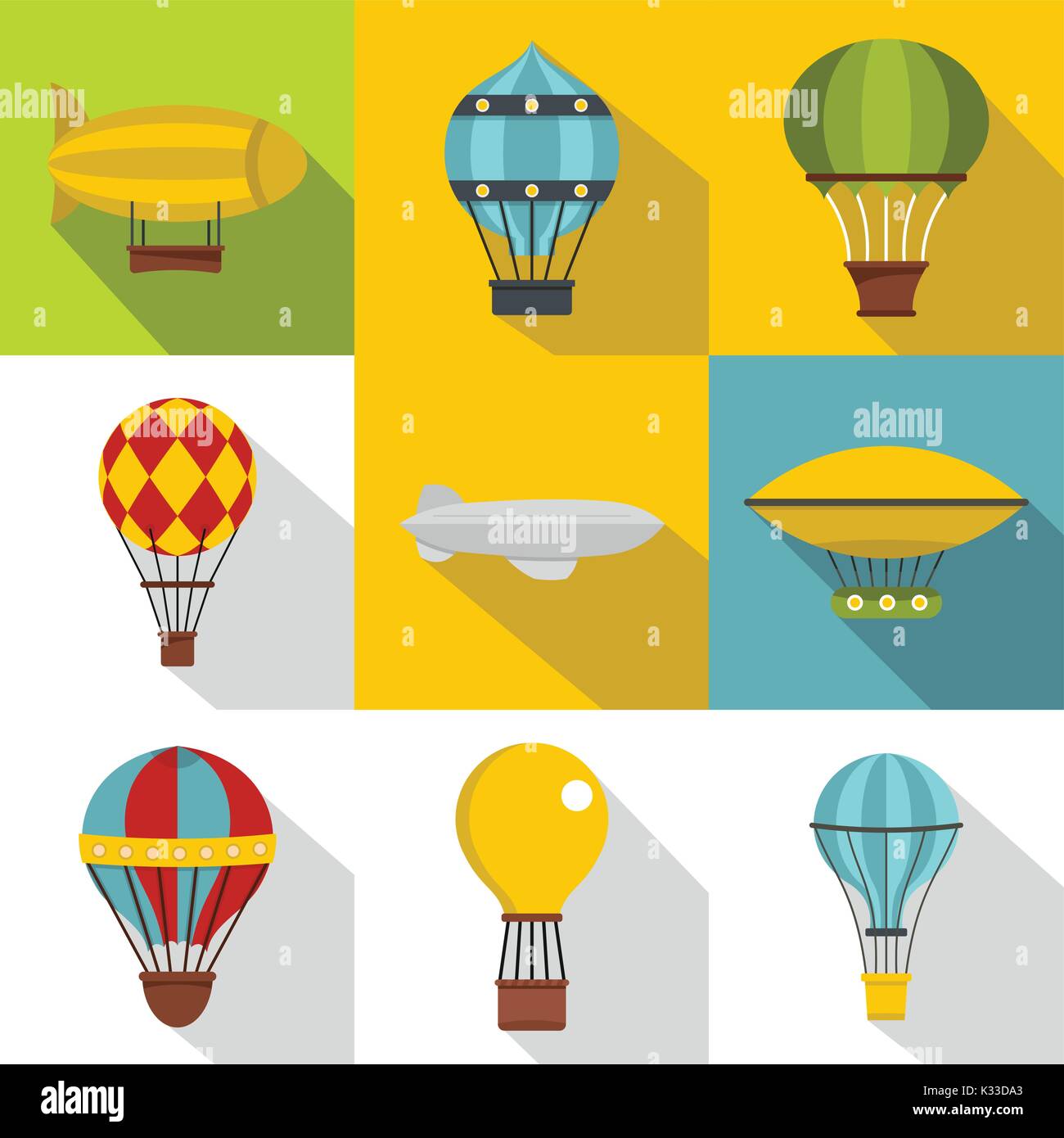 Vintage balloons icon set, flat style Stock Vector Image & Art - Alamy