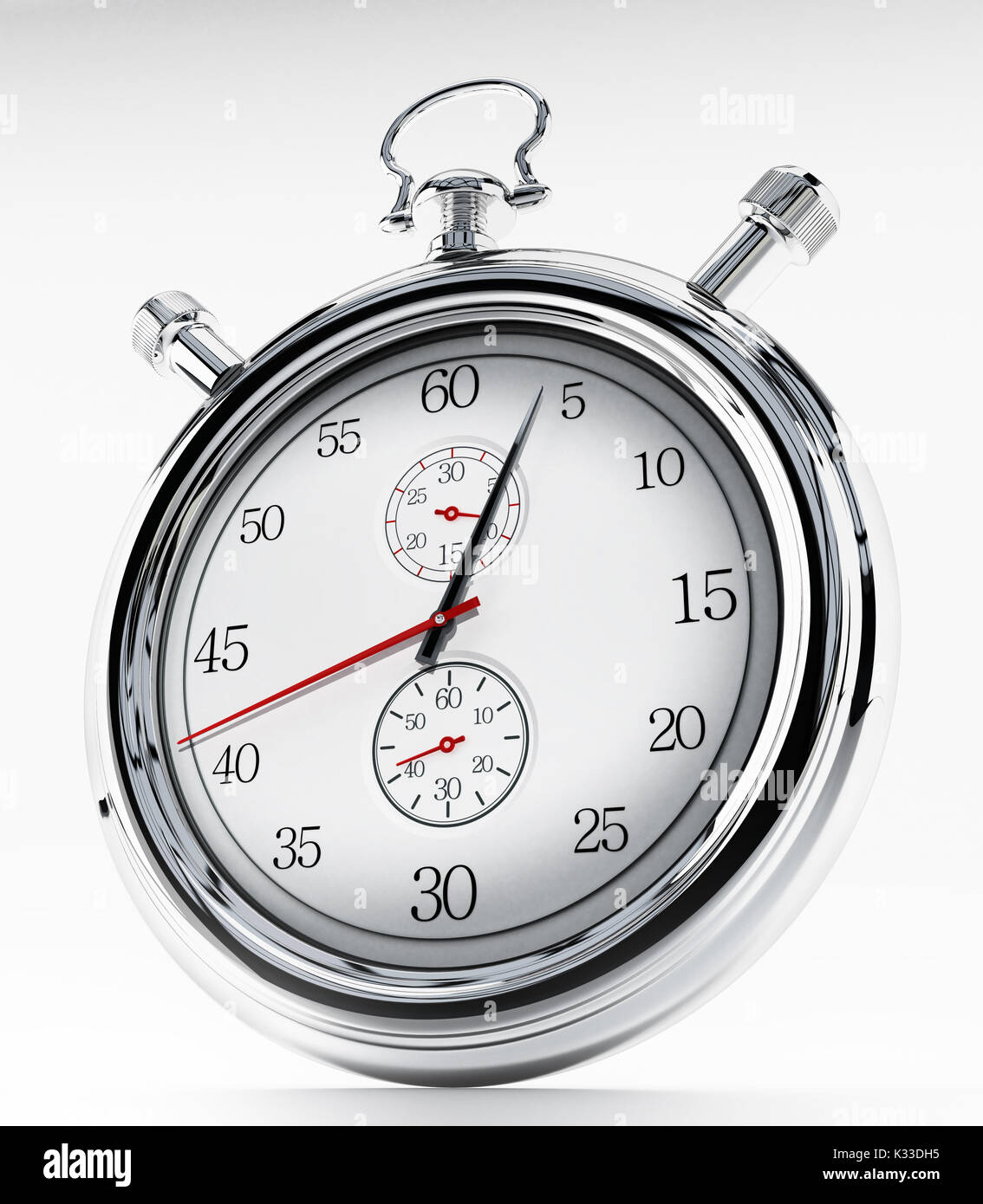 Fictitious analogue chronometer isolated on white background. 3D illustration. Stock Photo