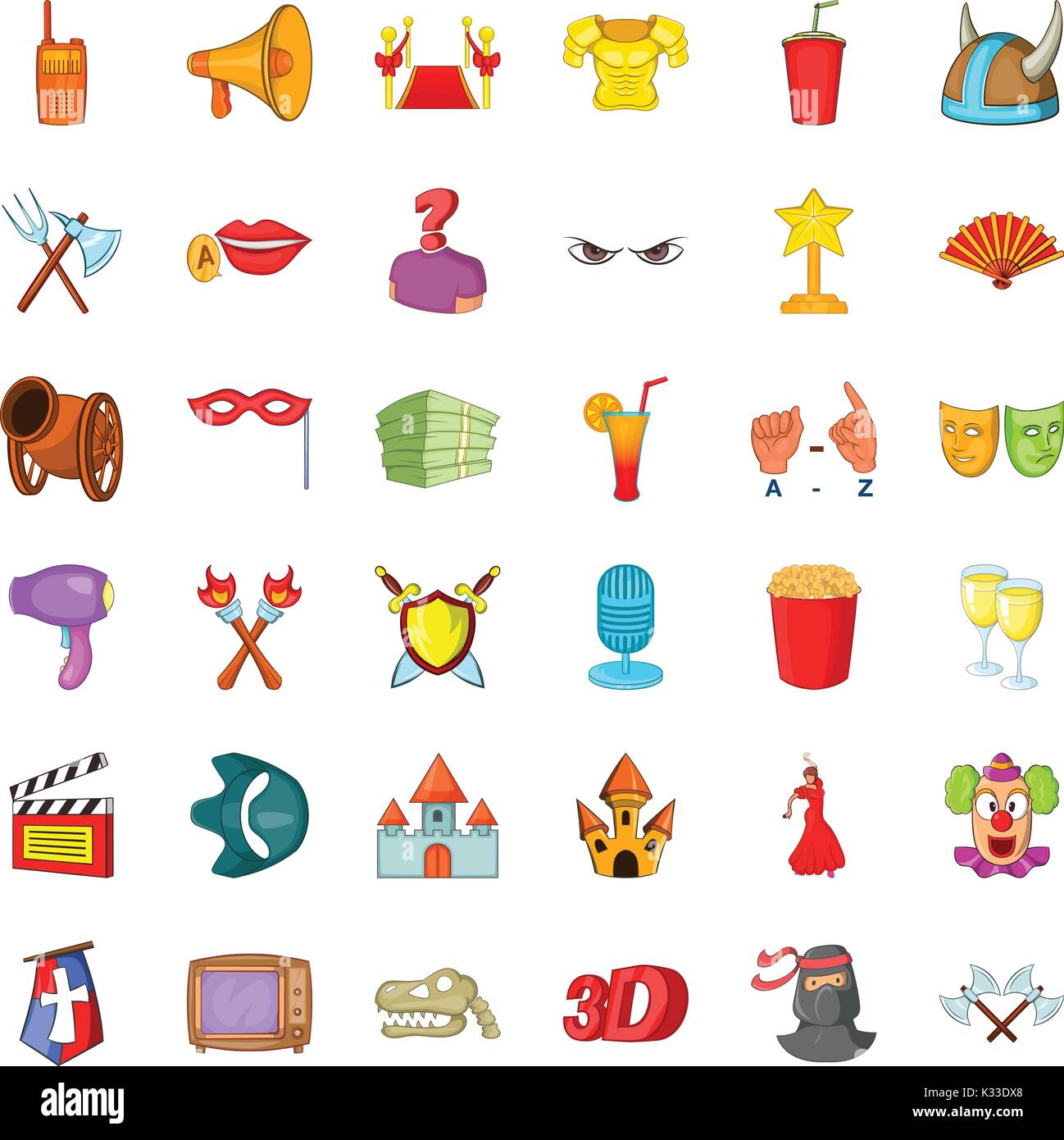 Cinema icons set, cartoon style Stock Vector Image & Art - Alamy