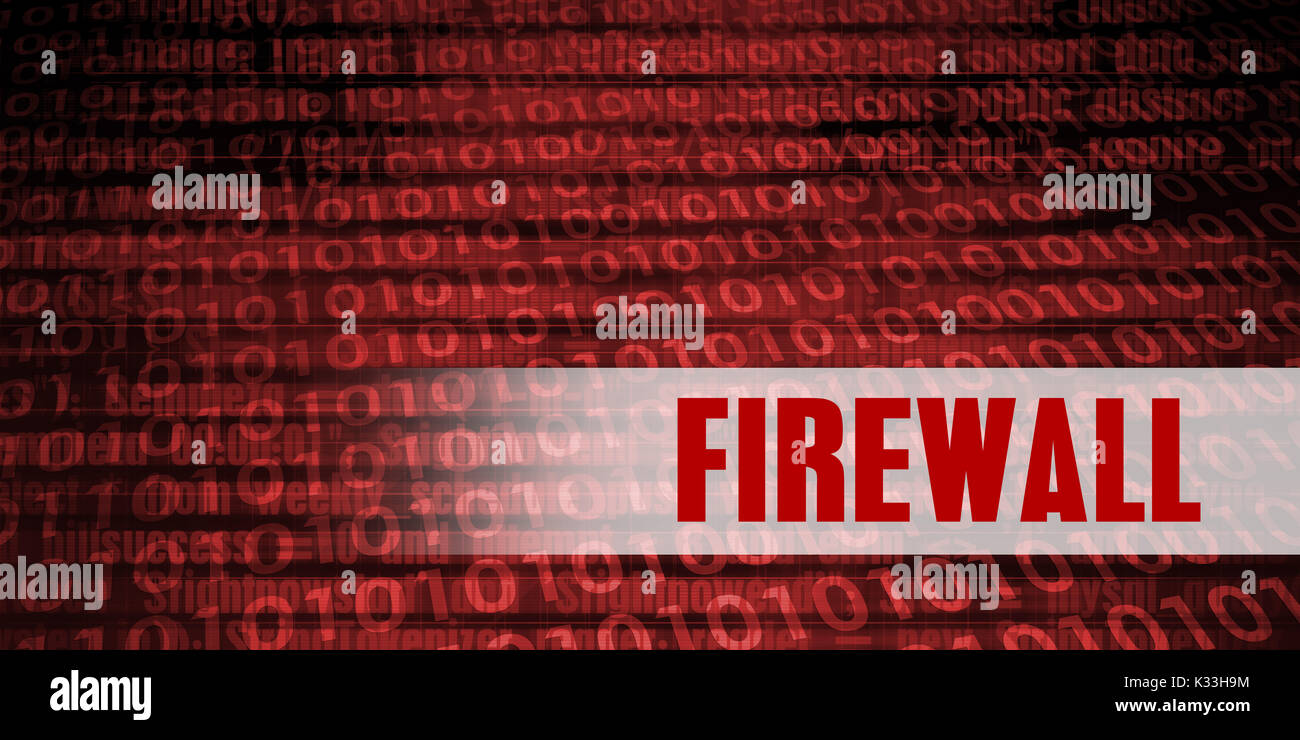 Firewall Security Warning on Red Binary Technology Background Stock Photo Alamy
