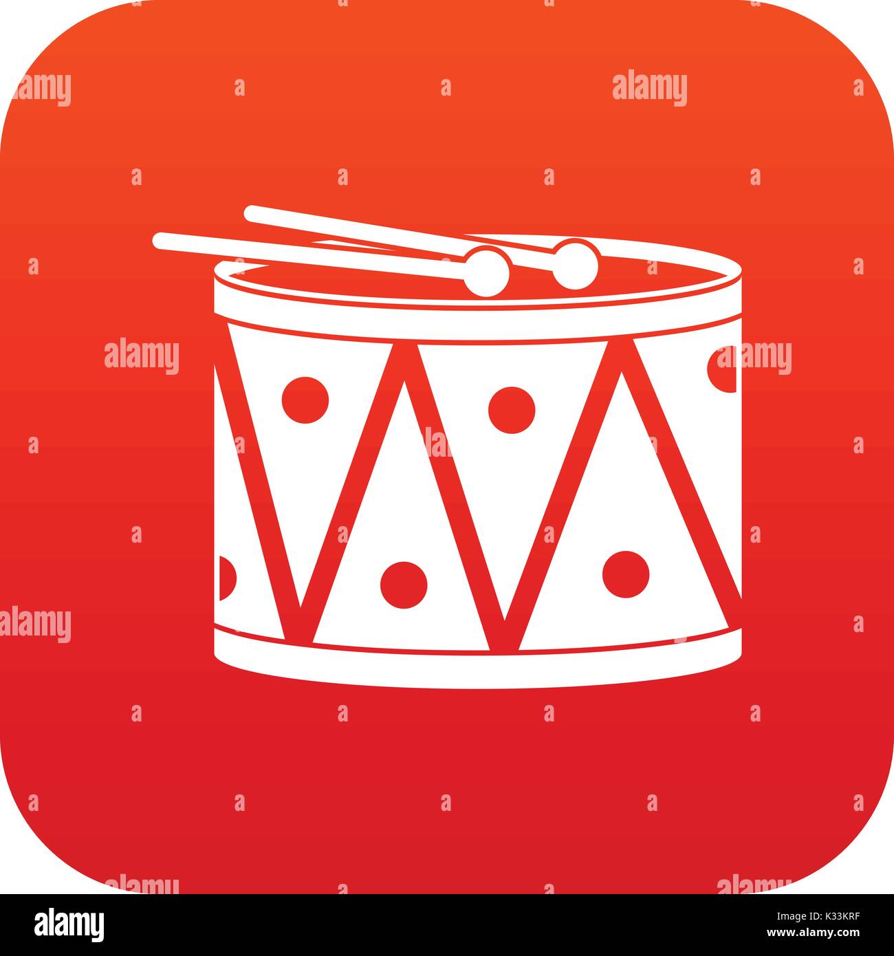 Drum and drumsticks icon digital red Stock Vector Image & Art - Alamy