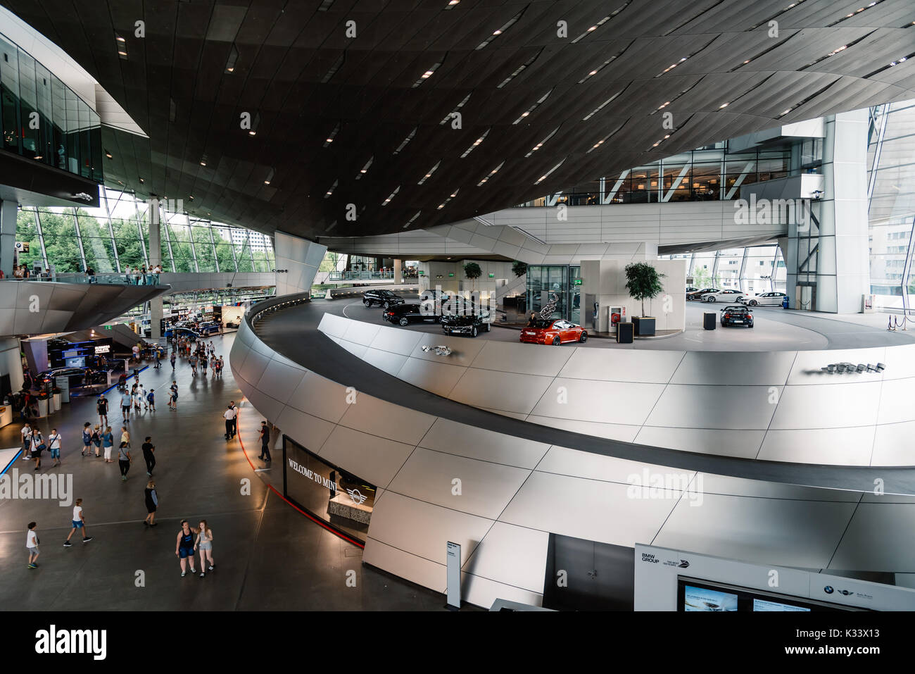 Interior shot of BMW Welt in Munich Stock Photo