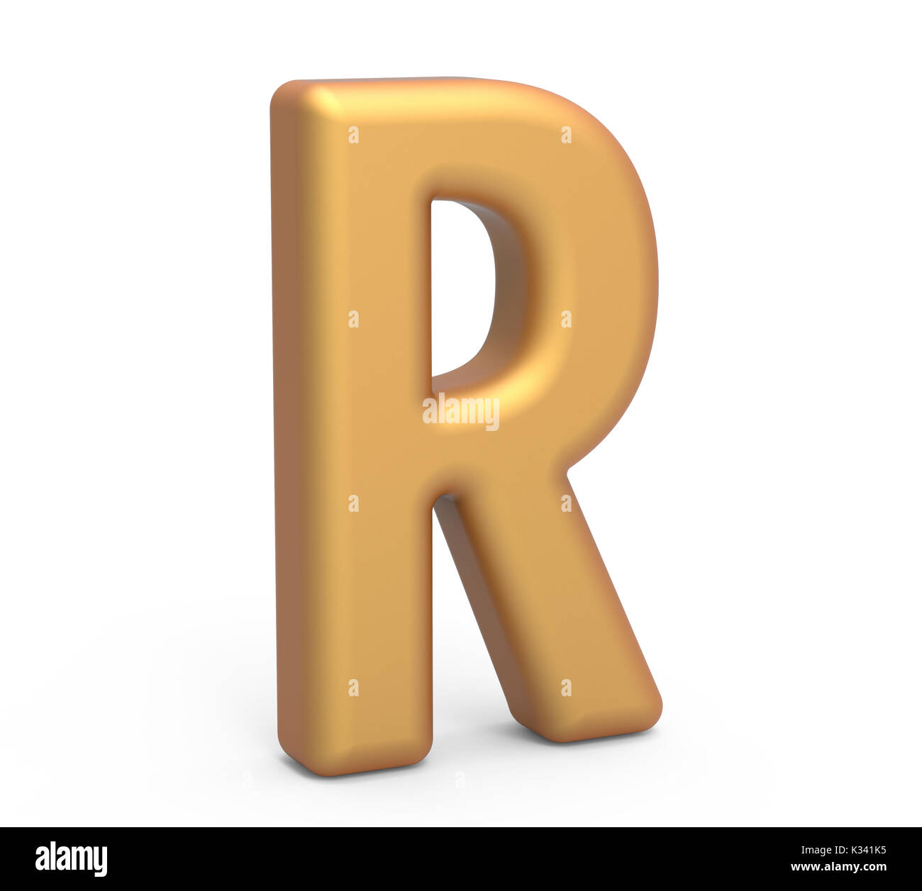 Goldenn Letter R golden letter R, 3D rendering thin and tall alphabet in matte golden ...