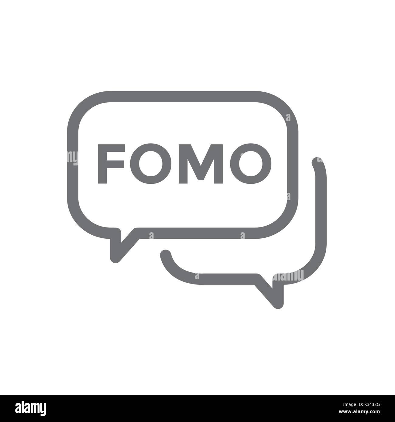 FOMO Social Icon - Fear of Missing Out Trendy Modern Acronym - Social ...