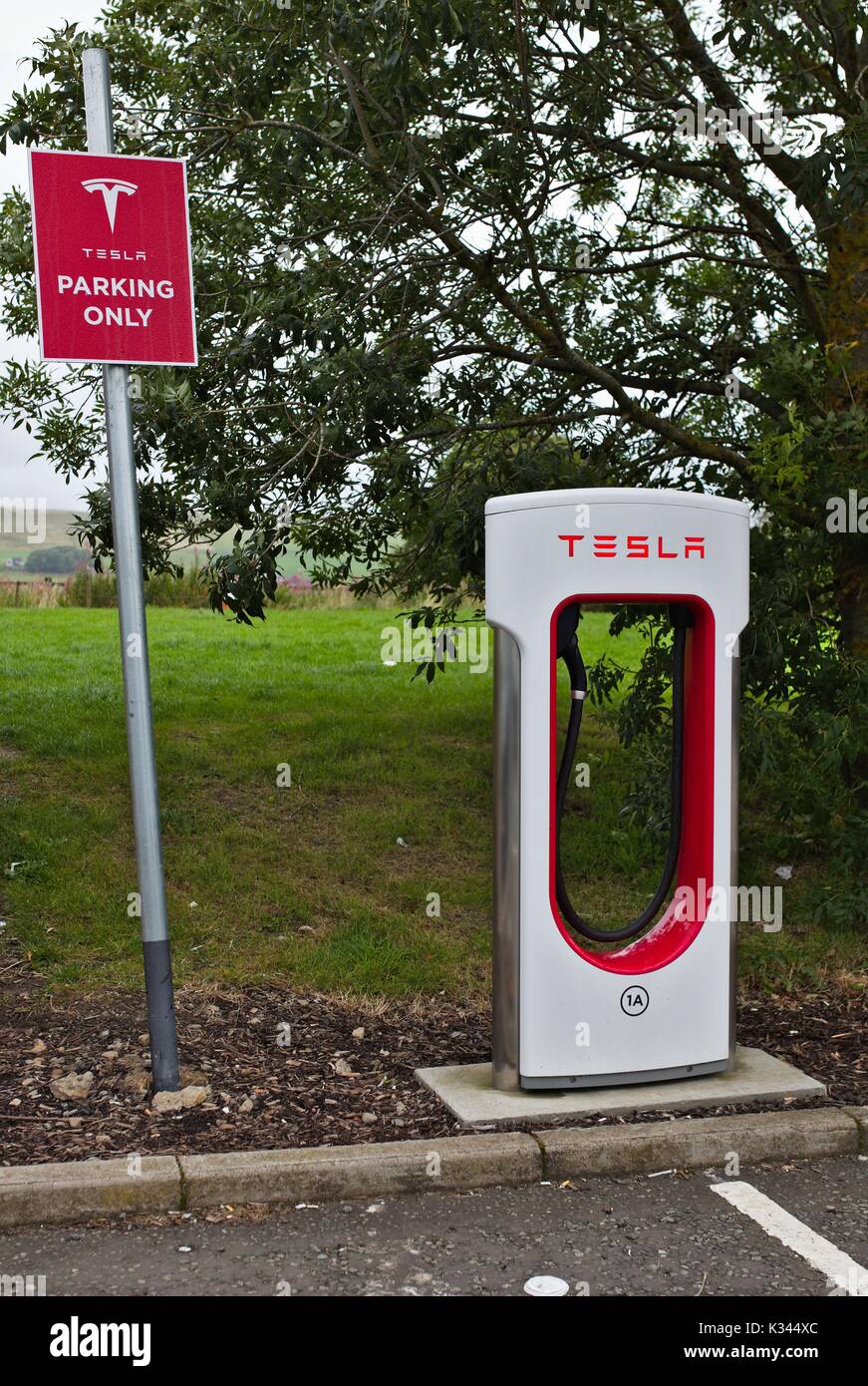 Tesla Charging Station, UK Stock Photo Alamy