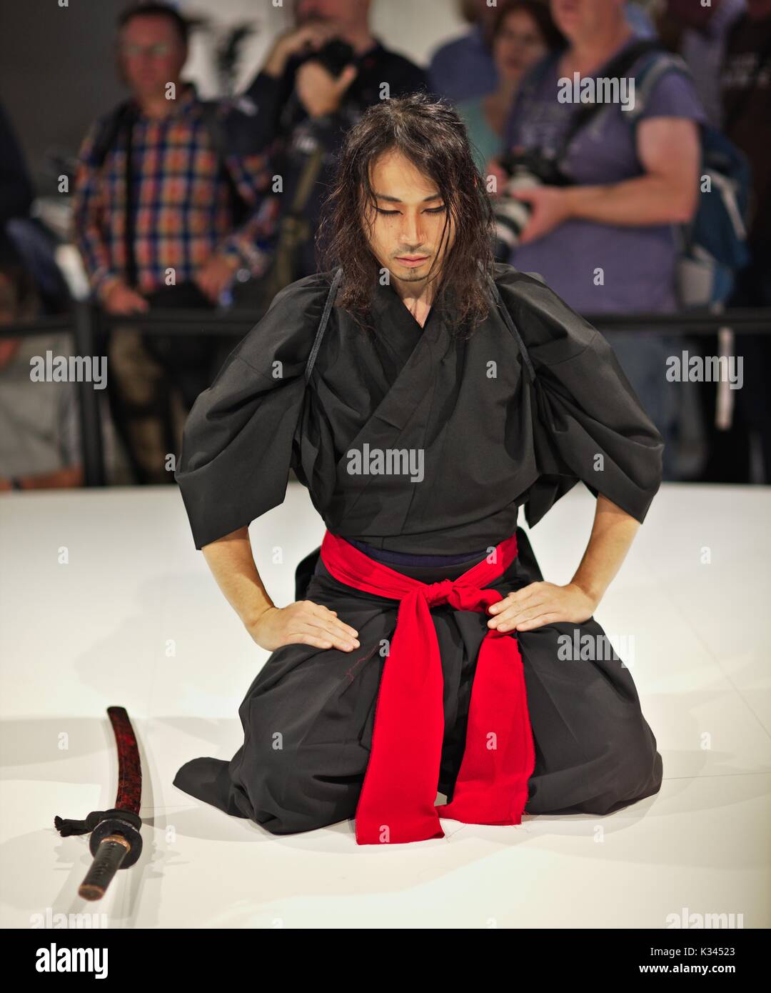 Samurai Sword Perfomance preparation Stock Photo