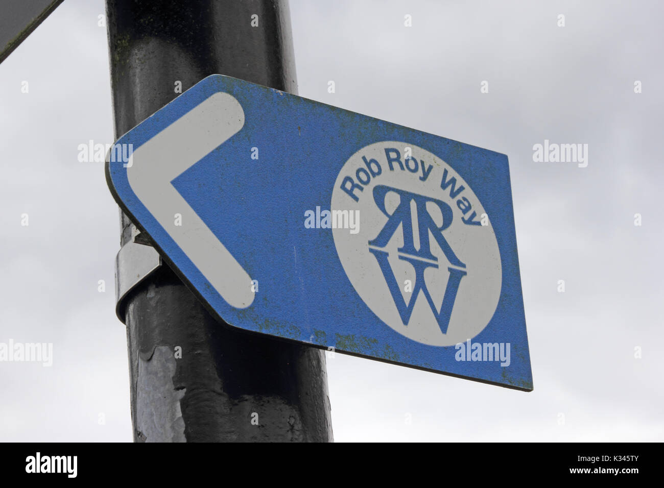 Rob Roy Way sign, Aberfoyle, Scotland Stock Photo