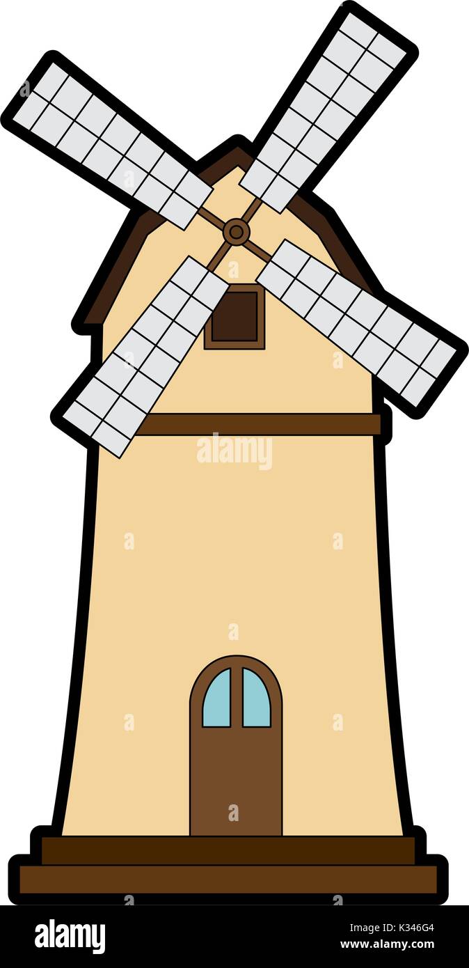 windmill building isolated icon Stock Vector Image & Art - Alamy