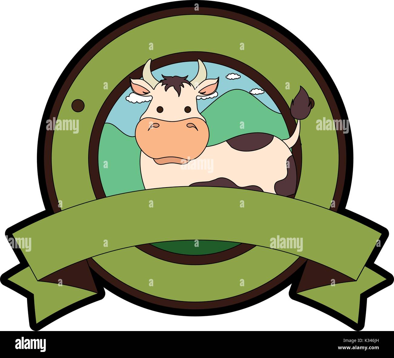 farm cow seal stamp Stock Vector Image & Art - Alamy