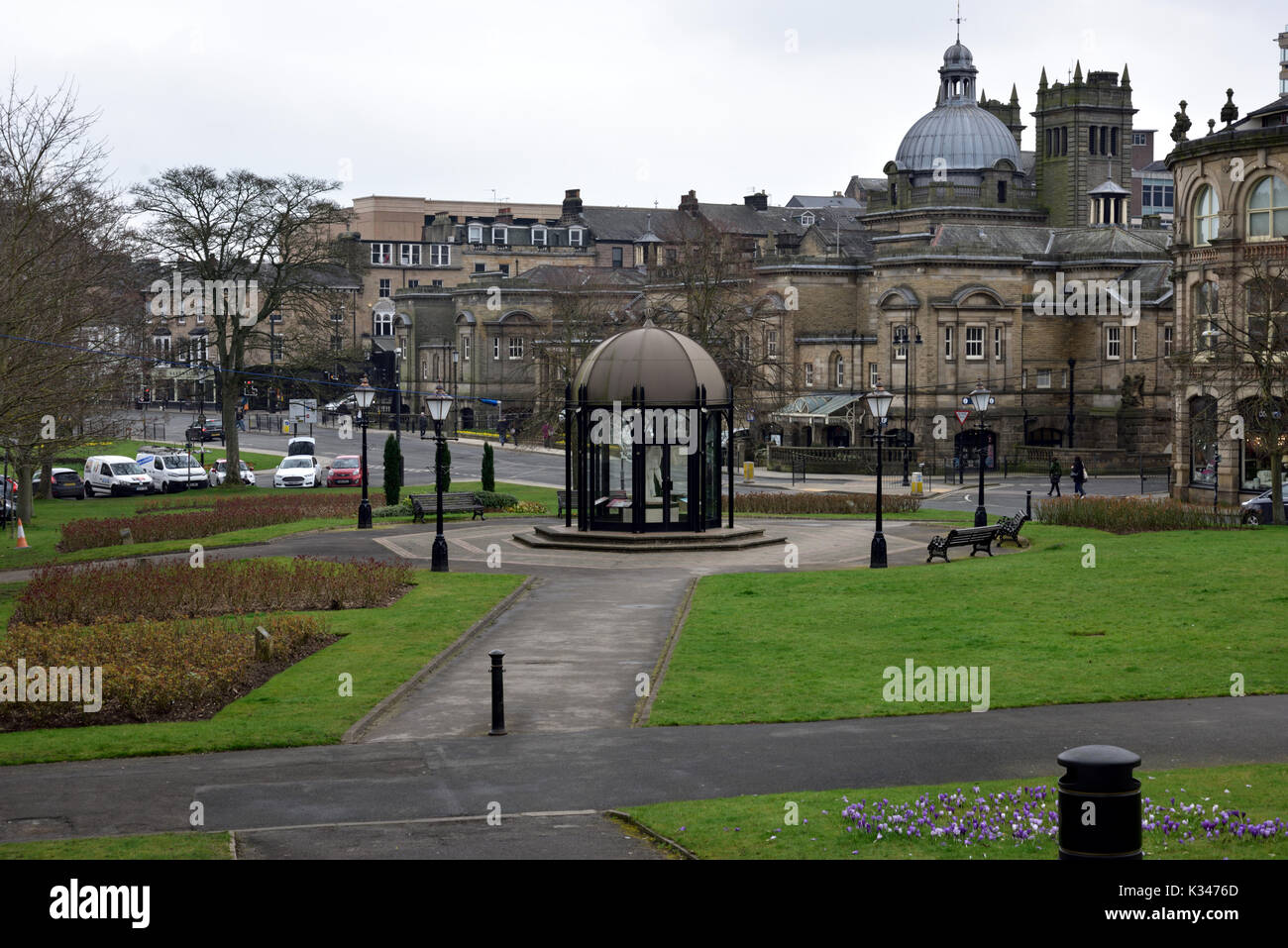 LANDSCAPE Harrogate is a spa town in North Yorkshire, England. Historically in the West Riding of Yorkshire, the town is a tourist destination and its Stock Photo