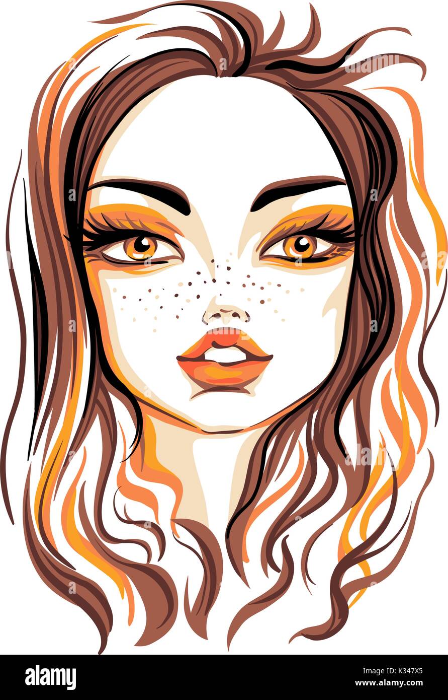 Vector beautiful fashion girl Stock Vector