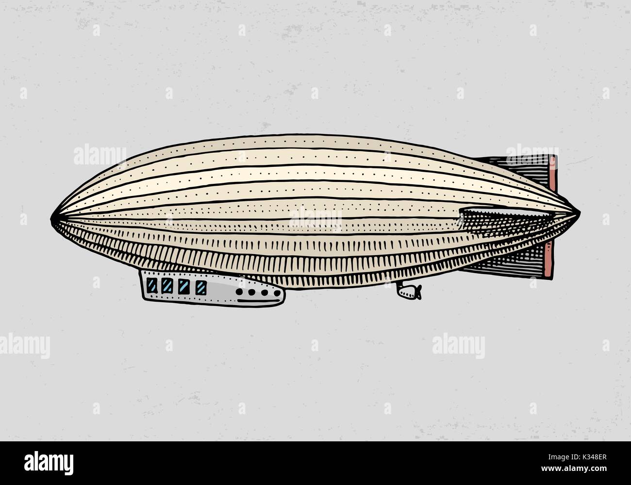 airship or zeppelin and dirigible or blimp. For travel. engraved hand drawn  in old sketch style, vintage transport Stock Vector Image & Art - Alamy