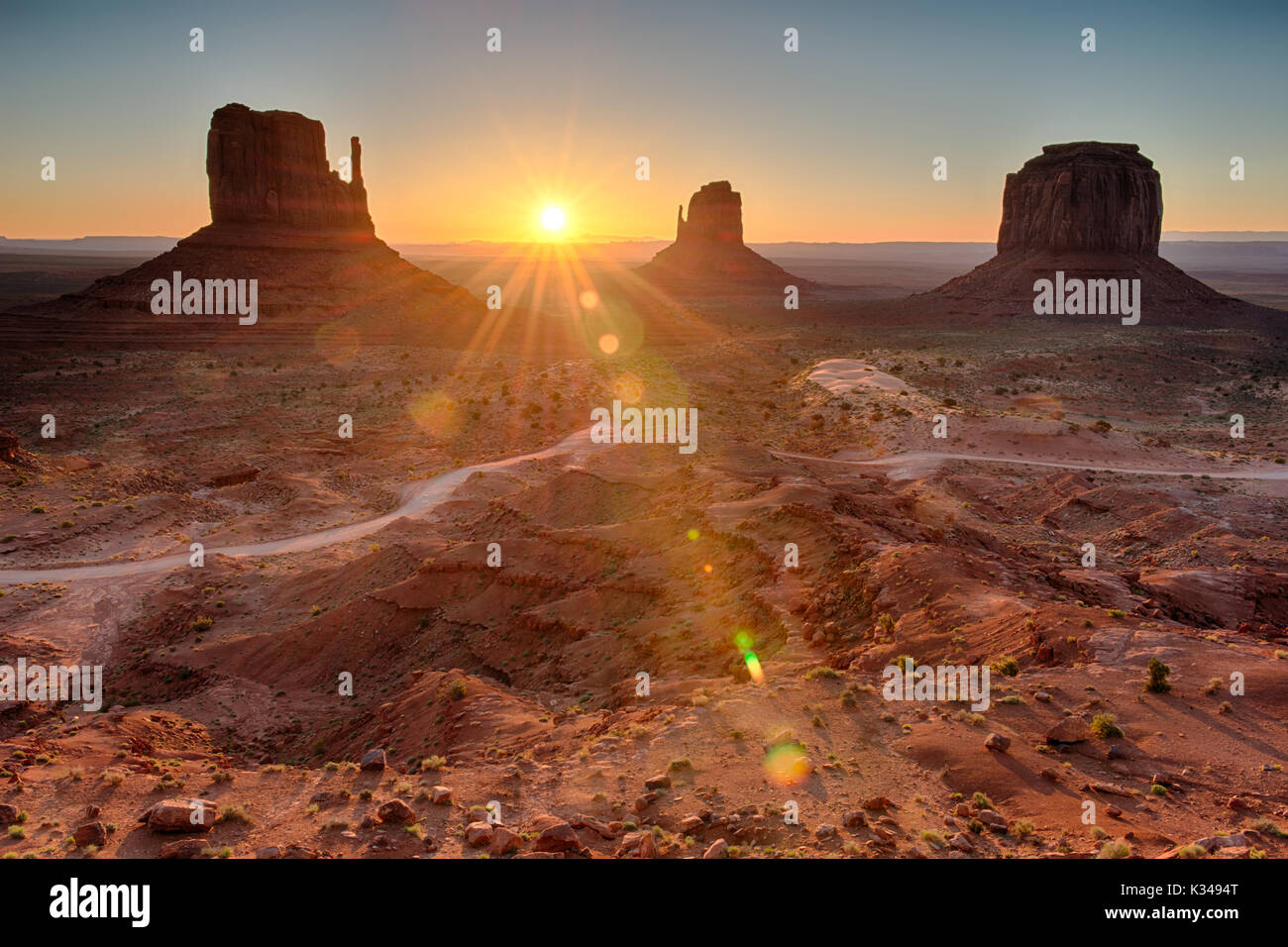 Sunrise At Monument Valley Stock Photo Alamy
