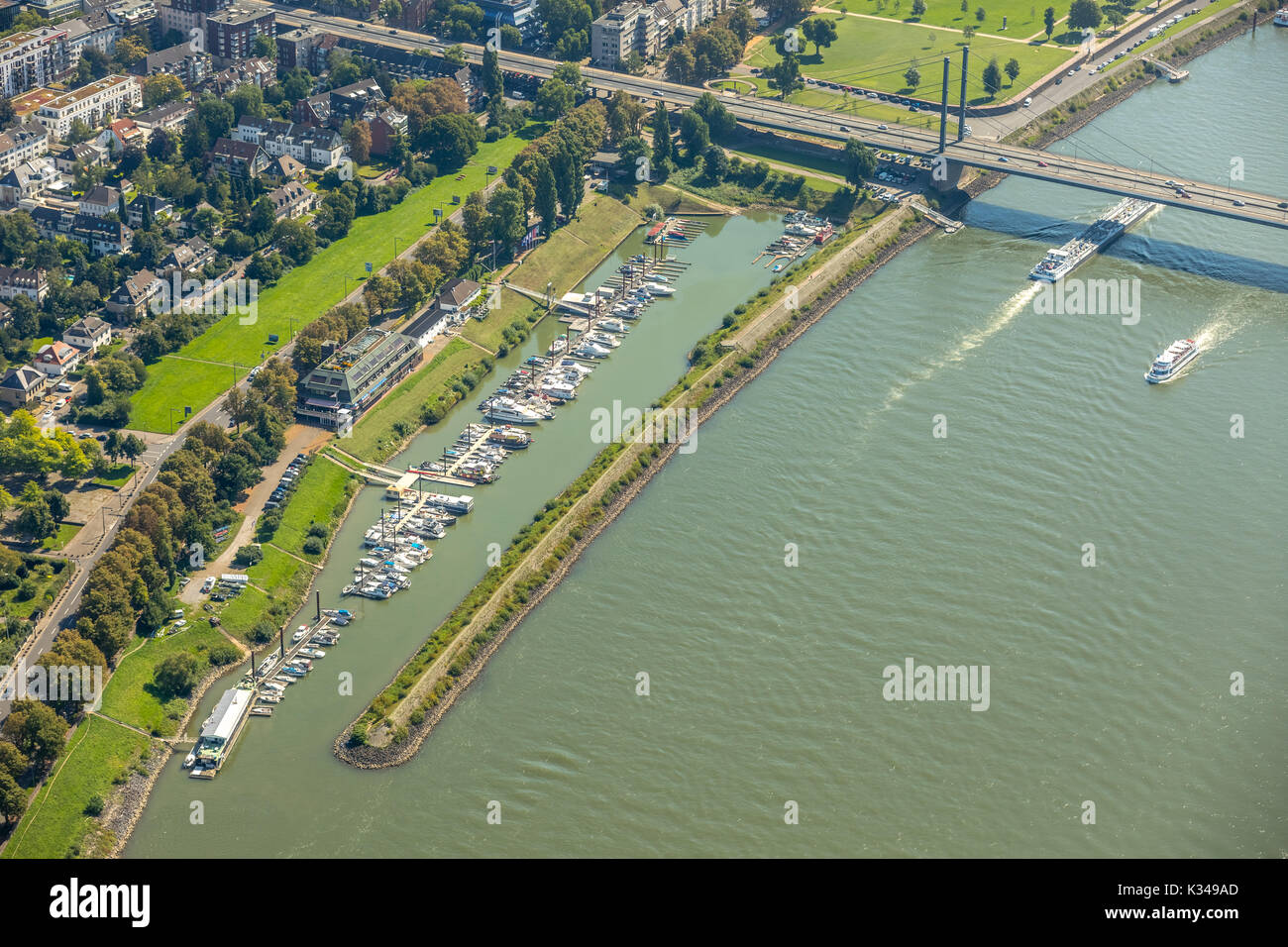 Marina Dusseldorf, the Rhine, the Rhine, motor boats, Dusseldorf