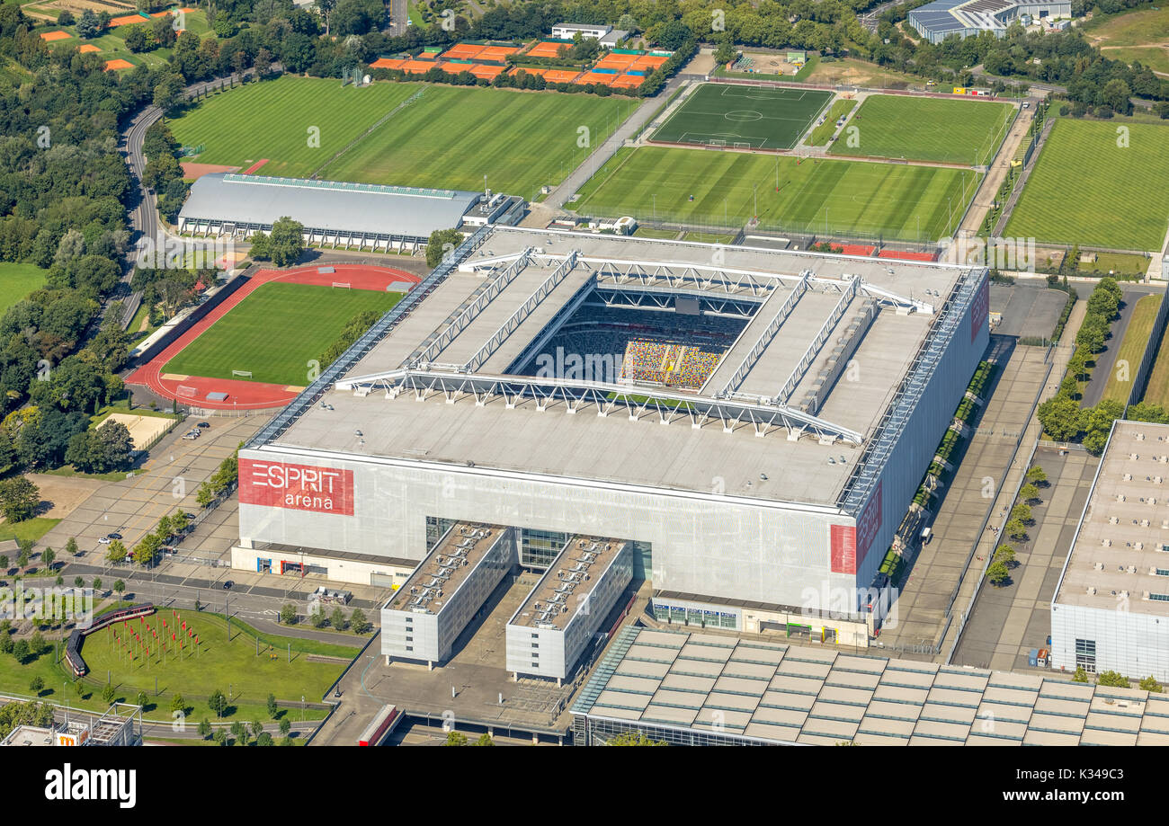 Düsseldorf Congress Sport & Event GmbH ESPRIT arena, Dusseldorf, Rhineland, North Rhine-Westphalia, Germany Düsseldorf, Europe, aerial view, aerial ph Stock Photo