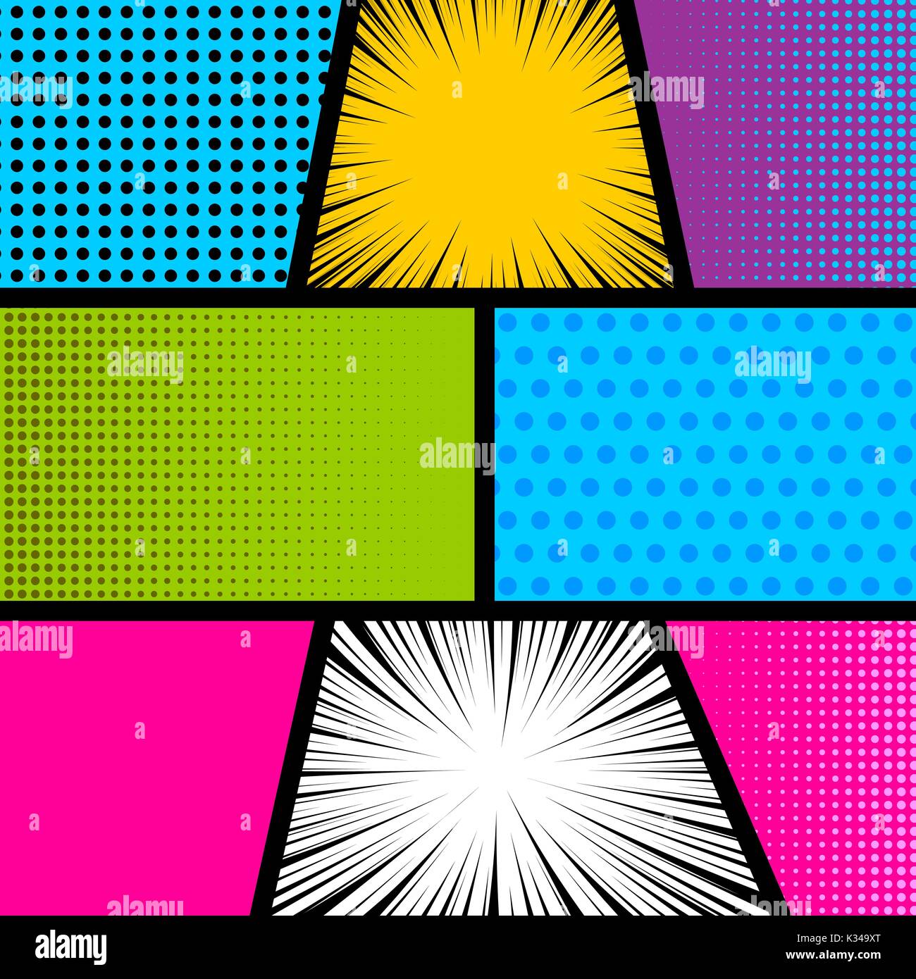 pop-art-comic-book-strip-background-stock-vector-image-art-alamy