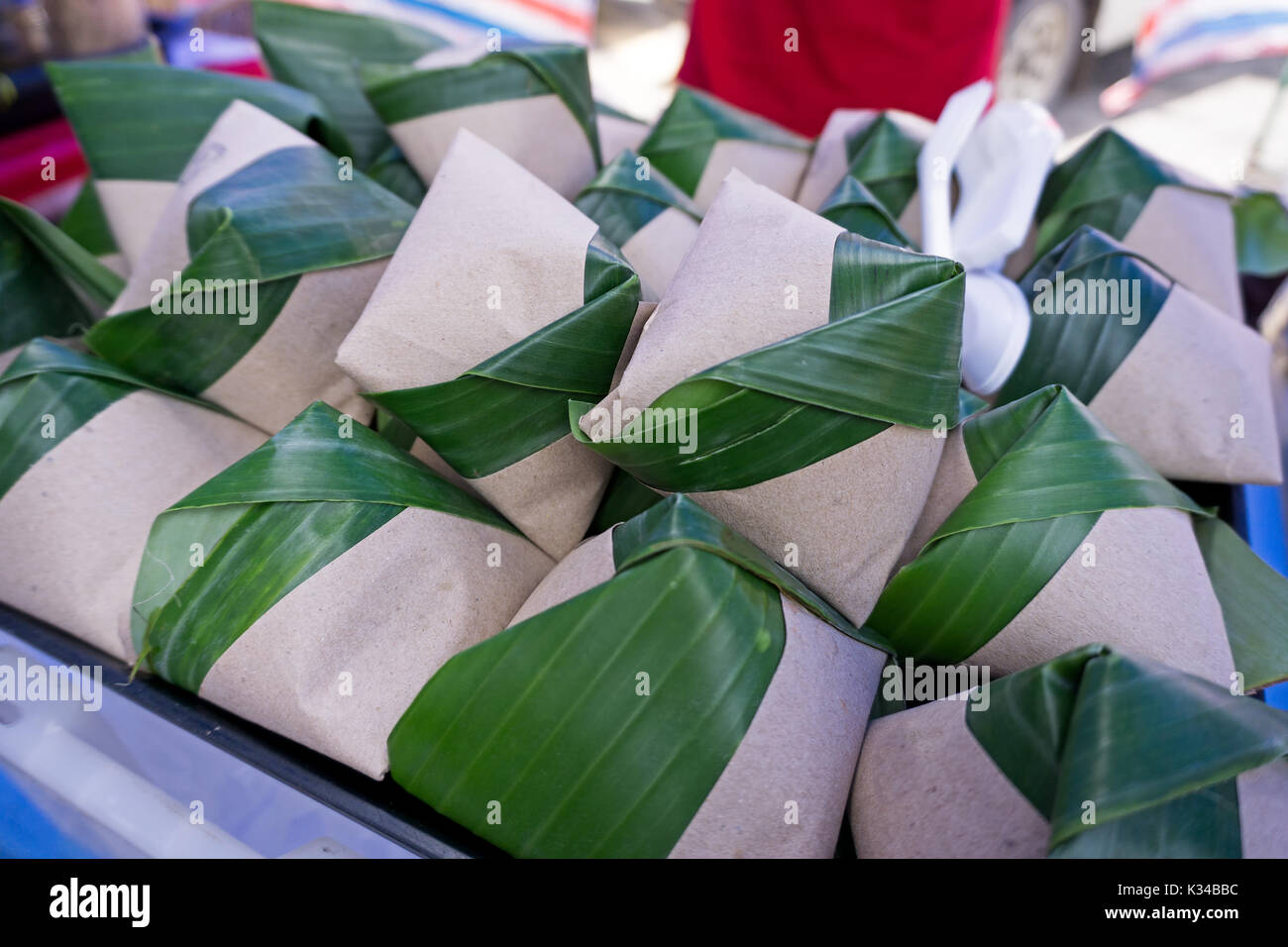 Nasi Lemak Wrapped With Banana Leaves And Paper For Sell In Kota