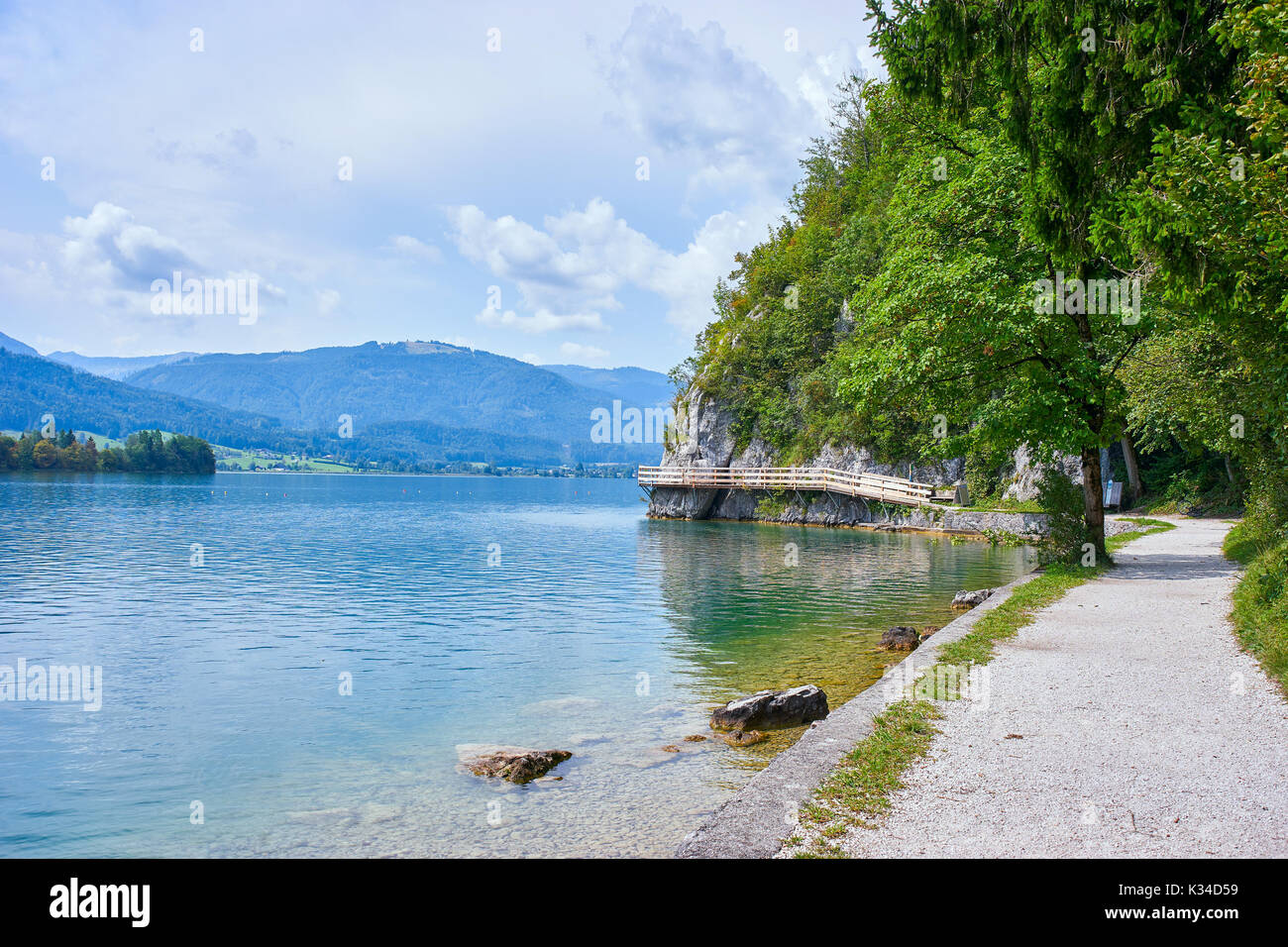 Lakeside at Wolfgangsee in Austria Stock Photo