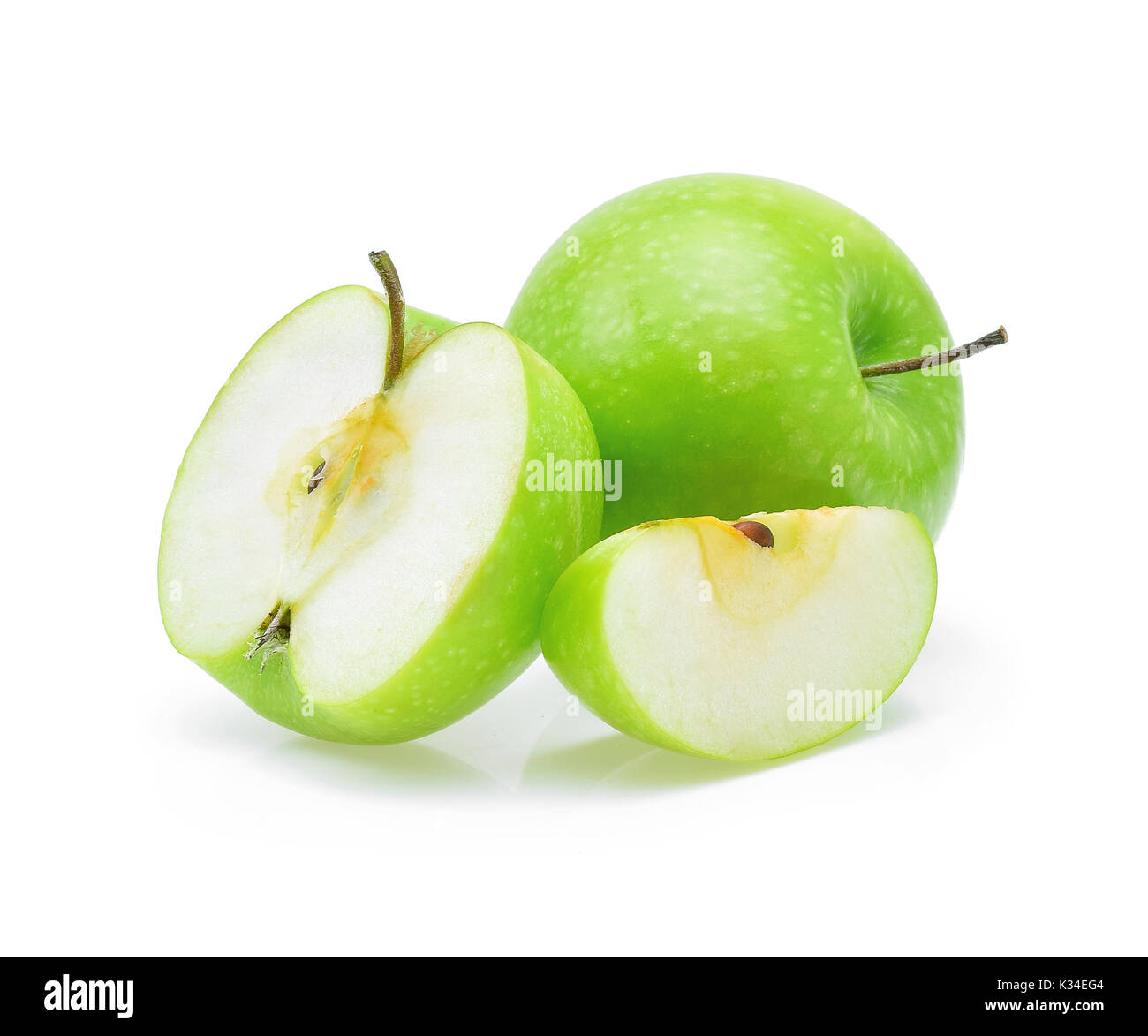 Green apple isolated on white background Stock Photo - Alamy