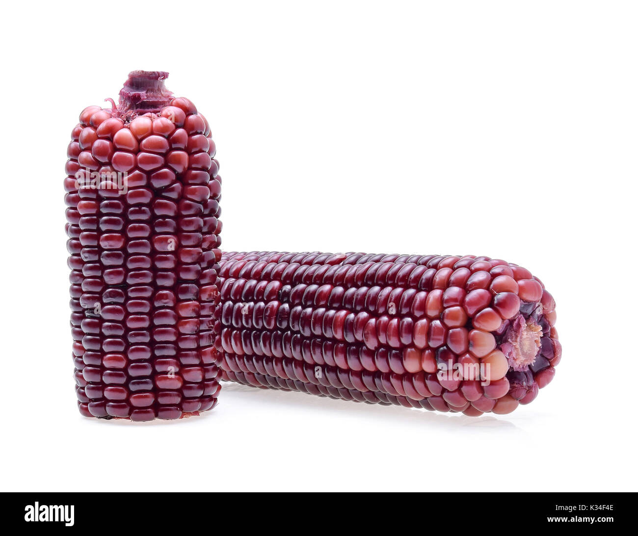ripe purple corn isolate on white background Stock Photo