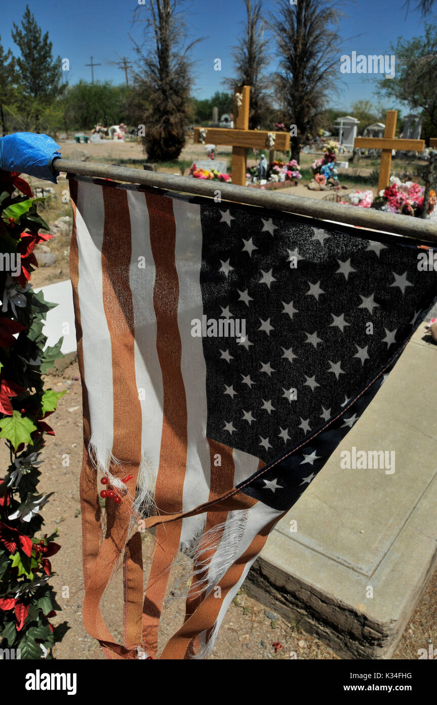 The Tubac Cemetery, Santa Cruz County, Tubac, Arizona, USA Stock Photo