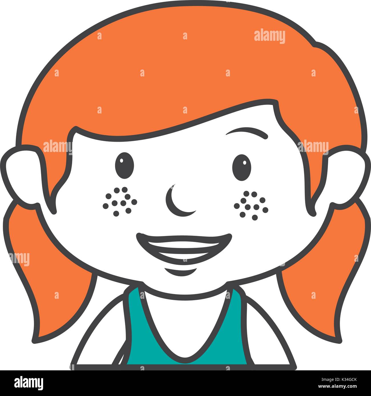 cute little girl character vector illustration design Stock Vector ...