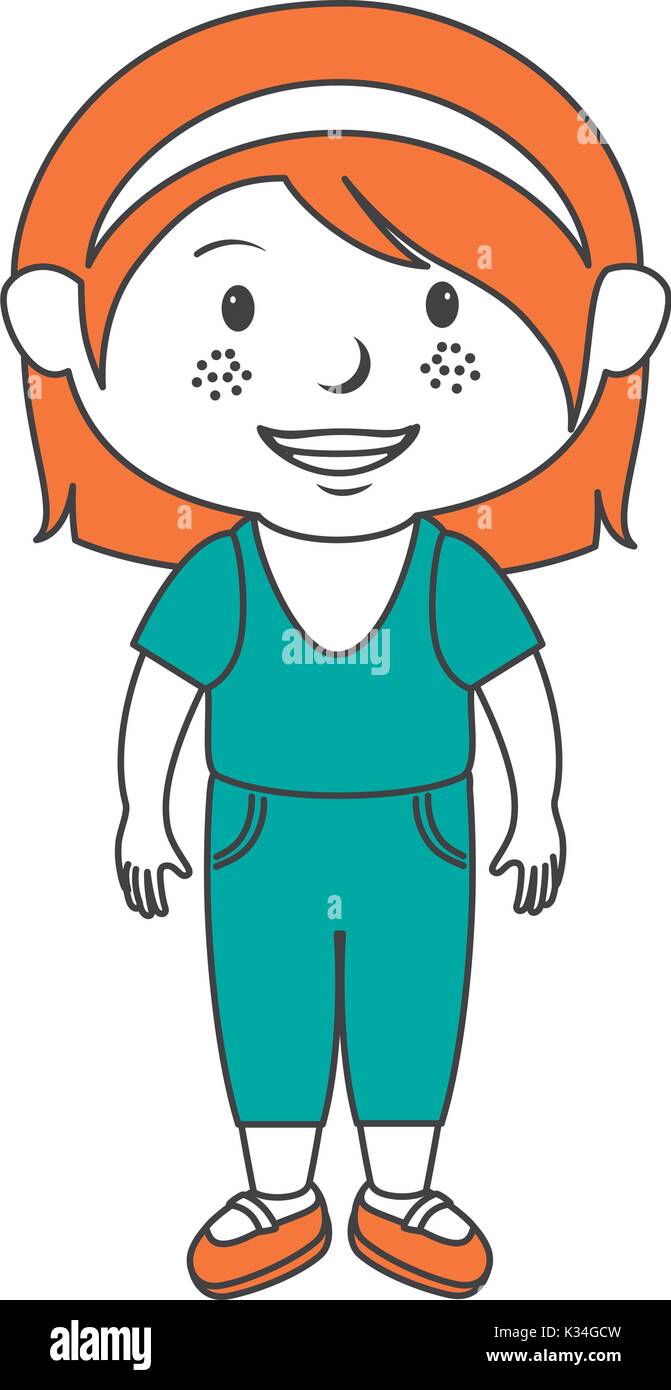 cute little girl character vector illustration design Stock Vector ...