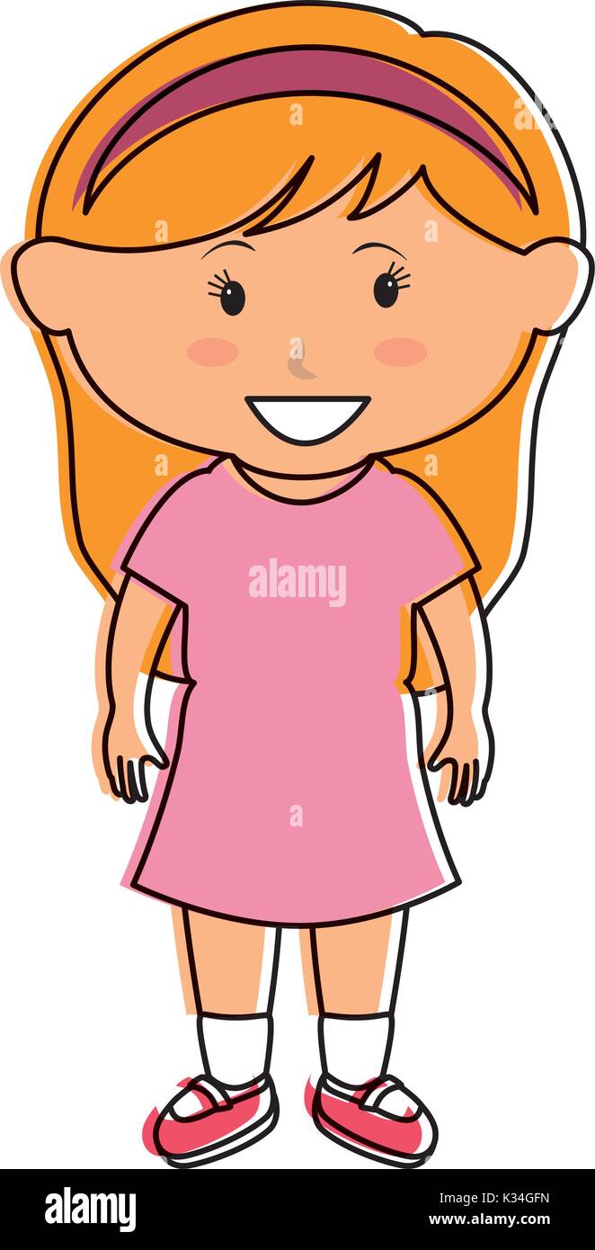 cute little girl character vector illustration design Stock Vector ...