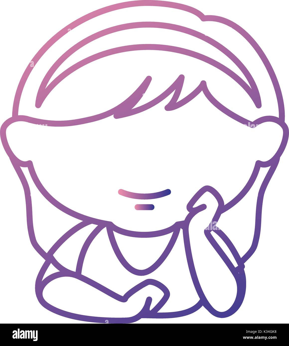 cute little girl character vector illustration design Stock Vector ...